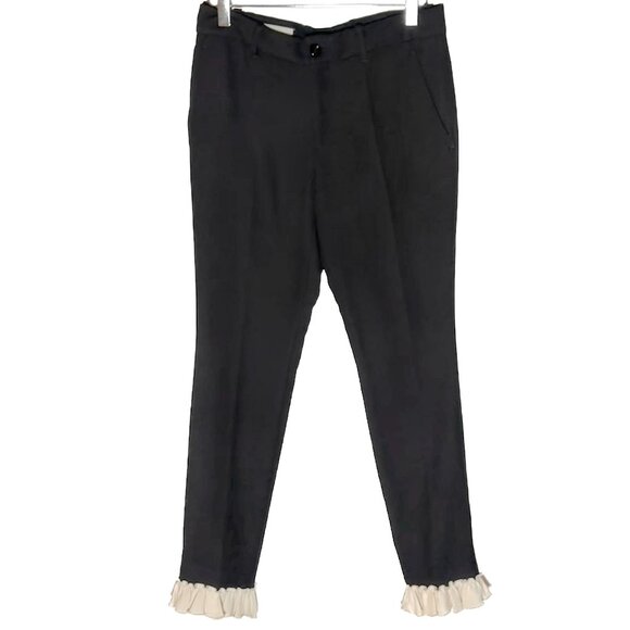 Gucci 2016 Black Trousers With Ruffle Accent - Picture 1 of 8